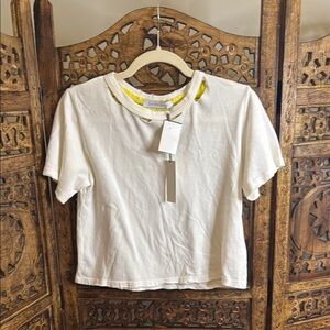 Daydreamer White Tee with Yellow Accents